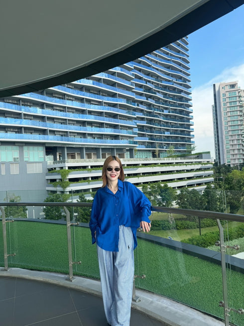 Women Casual Long Sleeves Shirt With Stripes Trousers